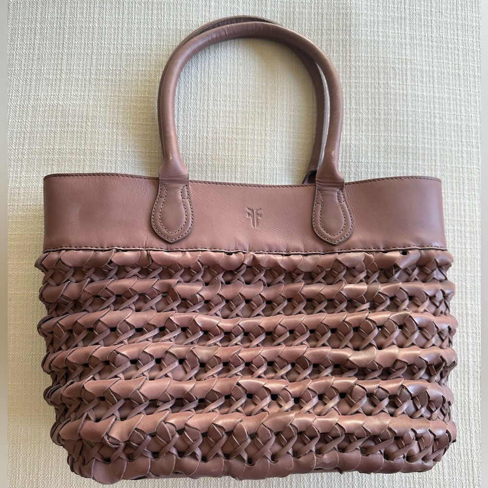 Frye Lilac Woven Leather Tote Brand New